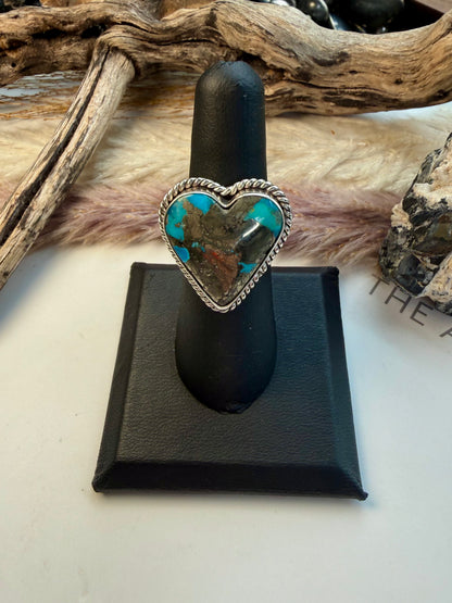 Ithica Peak Turquoise Heart Ring- 7