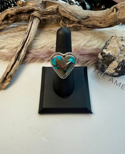 Ithica Peak Turquoise Heart Ring- 7