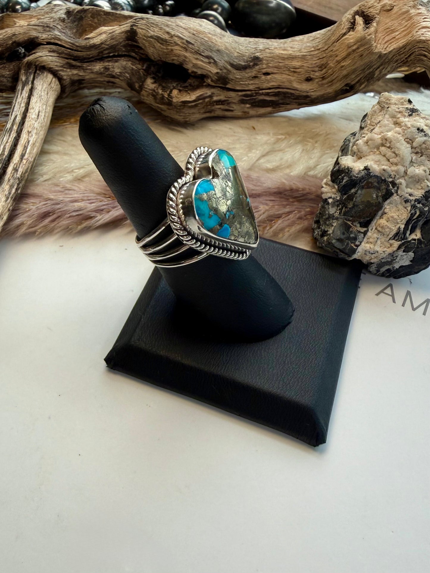 Ithica Peak Turquoise Heart Ring- 7