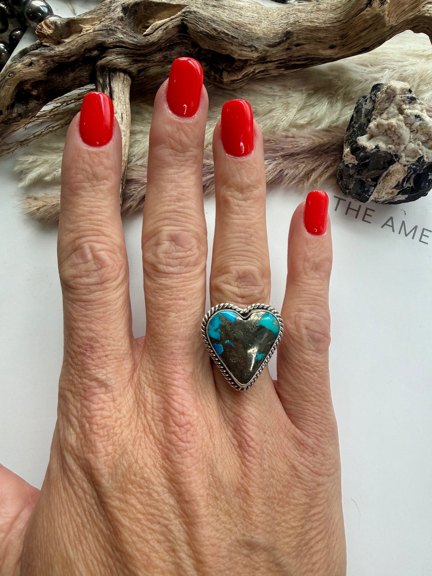 Ithica Peak Turquoise Heart Ring- 7