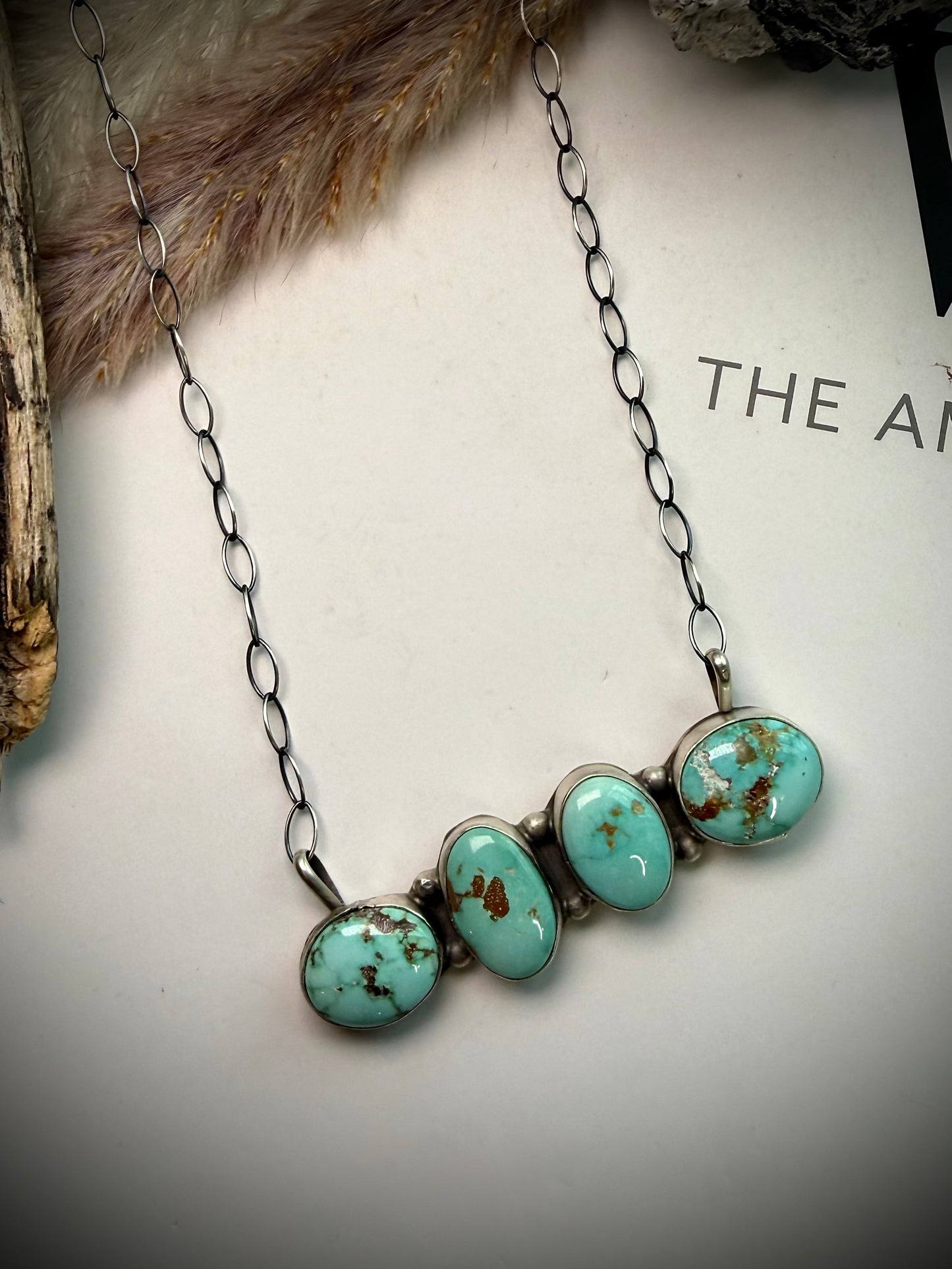 Ella Peter Four Stone Fox Bar Necklace