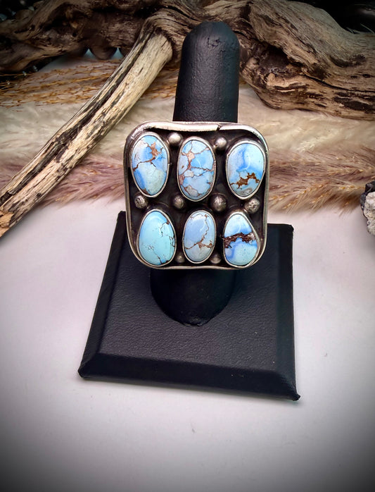 Six Stone Golden Hills Ring by Ella Peter- adjustable