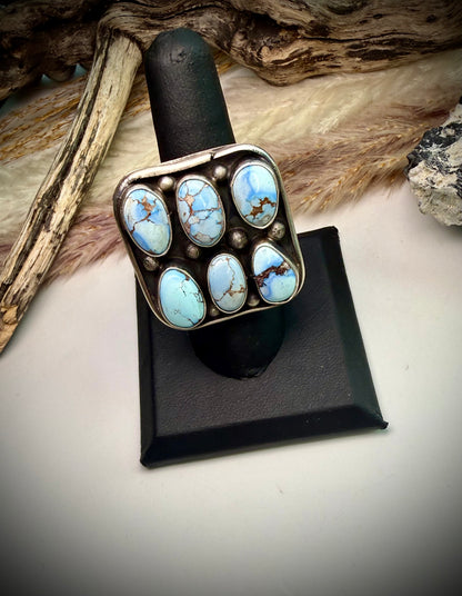 Six Stone Golden Hills Ring by Ella Peter- adjustable
