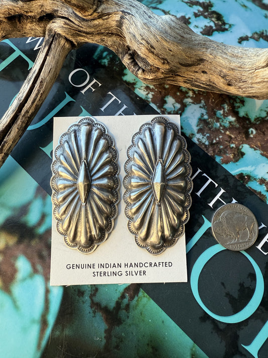 Rita Lee Silver Concho Earrings