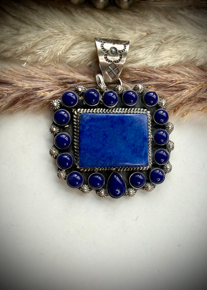 Lapis Cluster Pendant by Philbert Nez