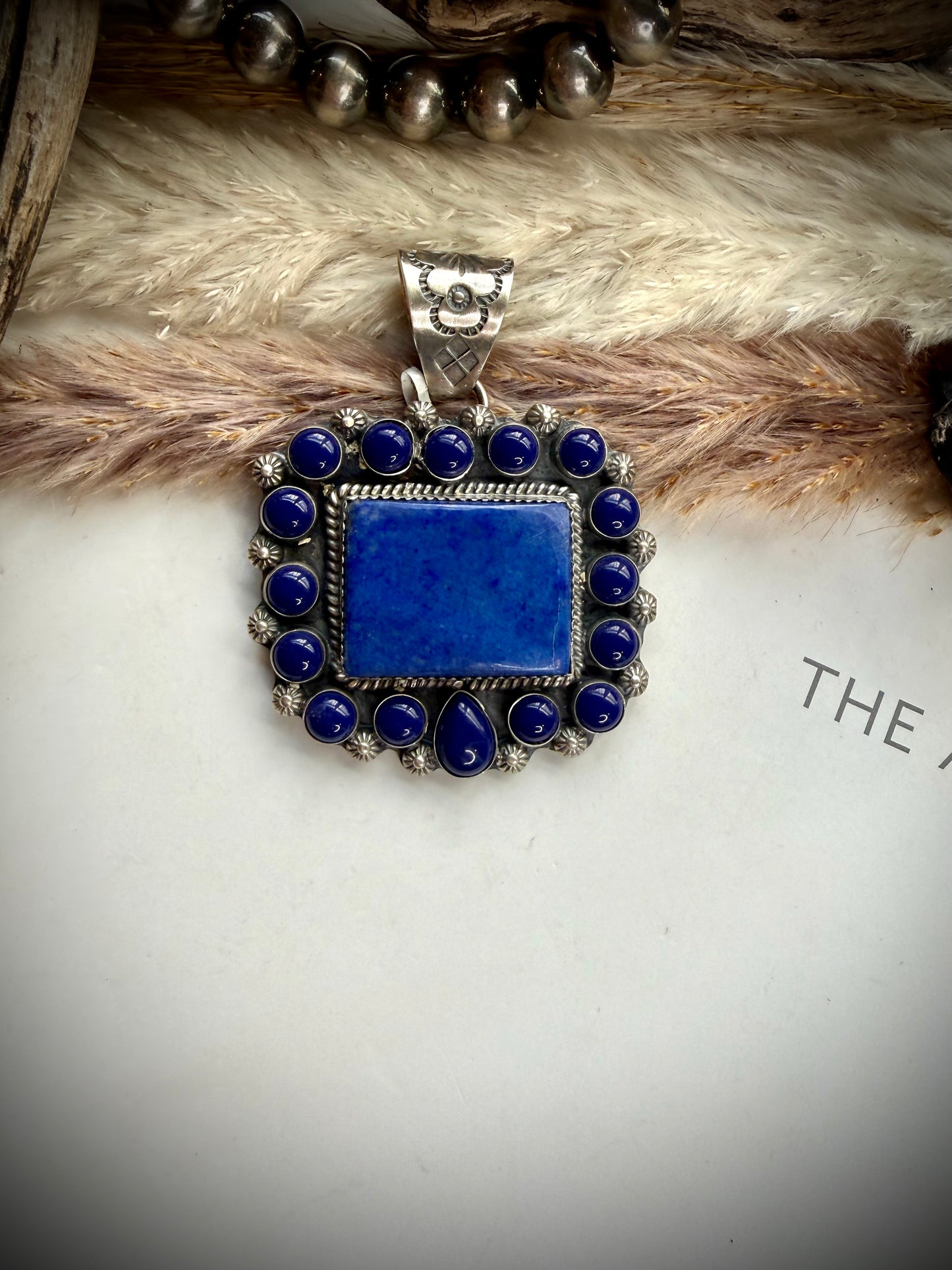 Lapis Cluster Pendant by Philbert Nez