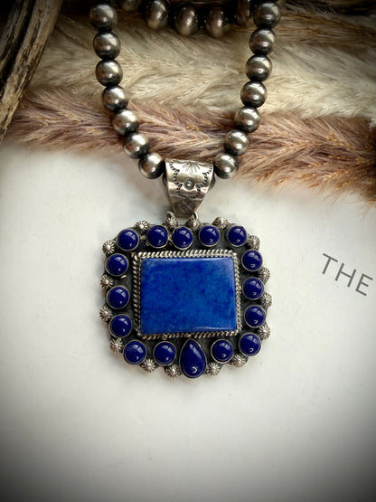 Lapis Cluster Pendant by Philbert Nez