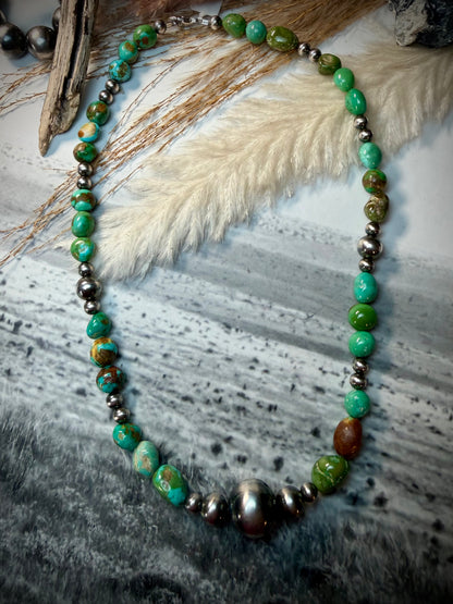 Sonoran Gold Turquoise Beaded Necklace