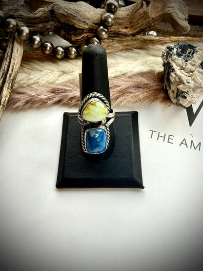 Boyd Ashley Denim Lapis & Palomino Ring- Adjustable