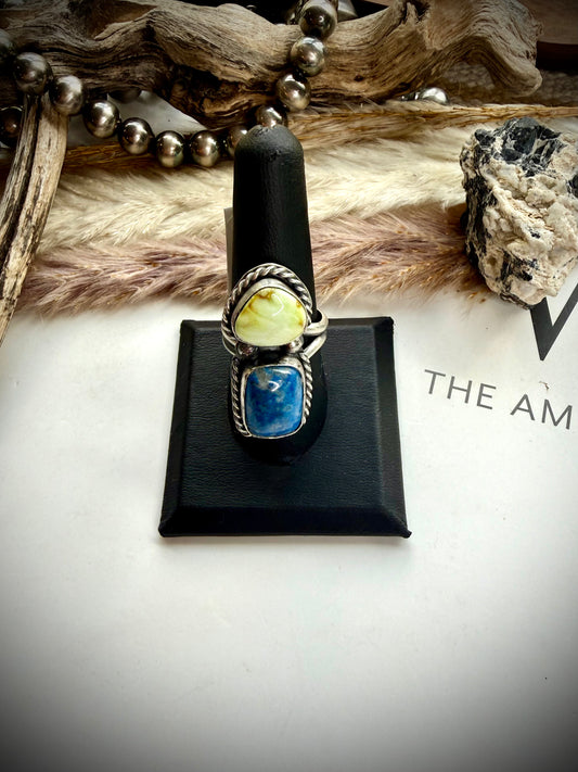 Boyd Ashley Denim Lapis & Palomino Ring- Adjustable