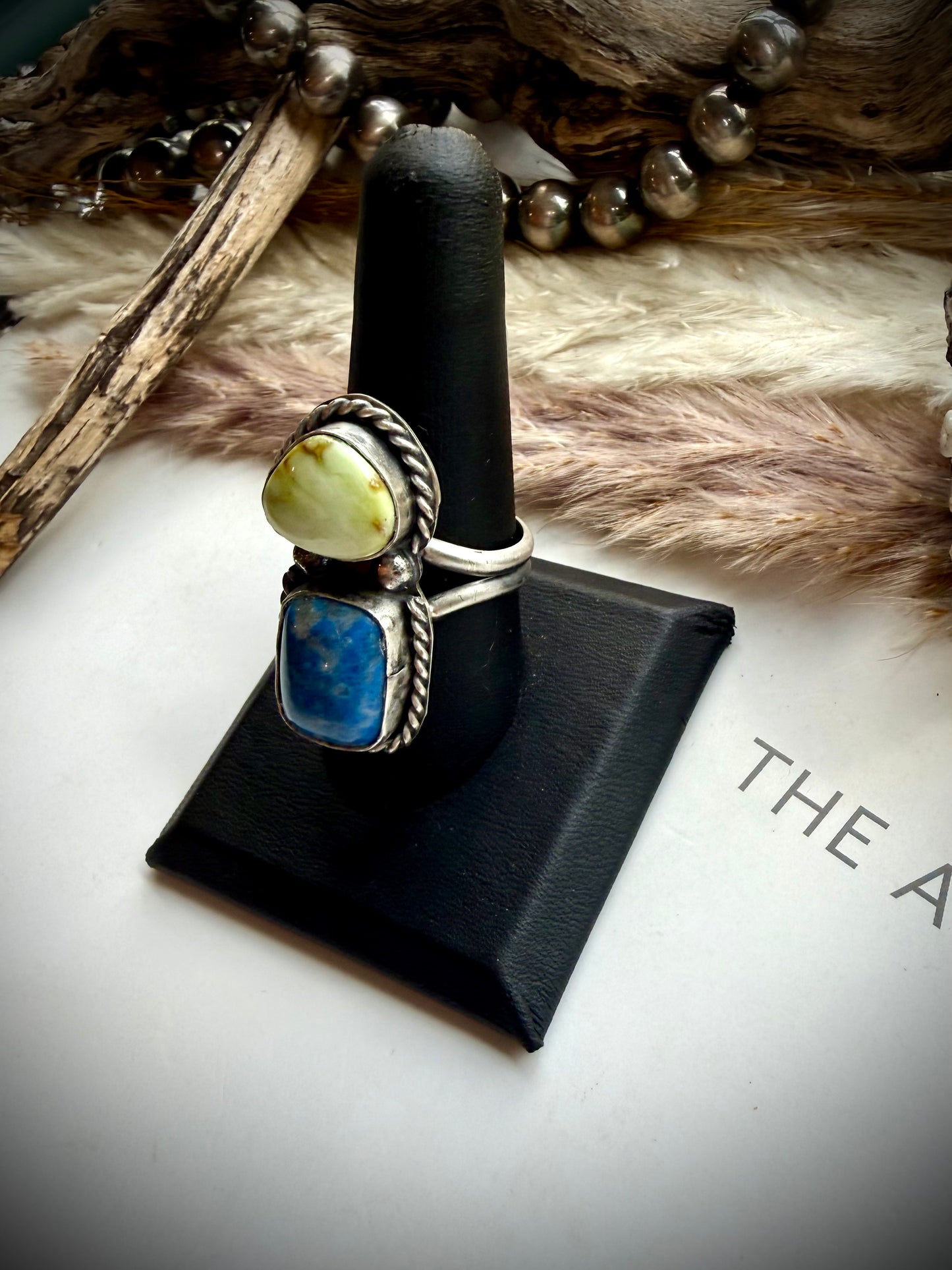 Boyd Ashley Denim Lapis & Palomino Ring- Adjustable