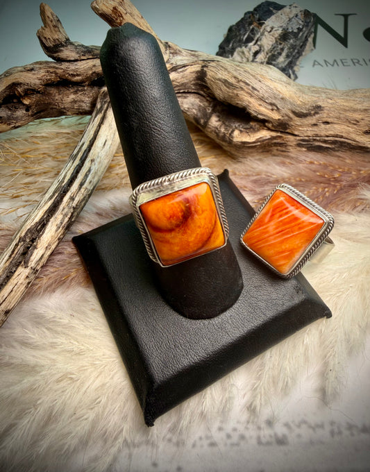 Antionette Martinez Orange Spiny Rings