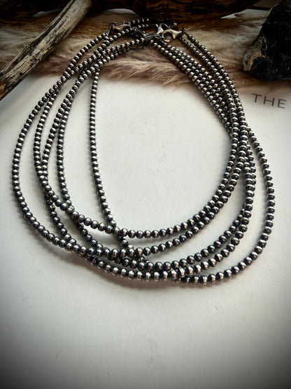 14" 3mm Sterling Pearl Necklace
