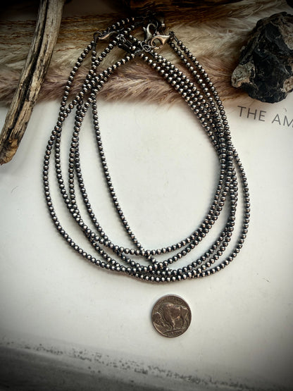 14" 4mm Sterling Silver Pearl Necklace