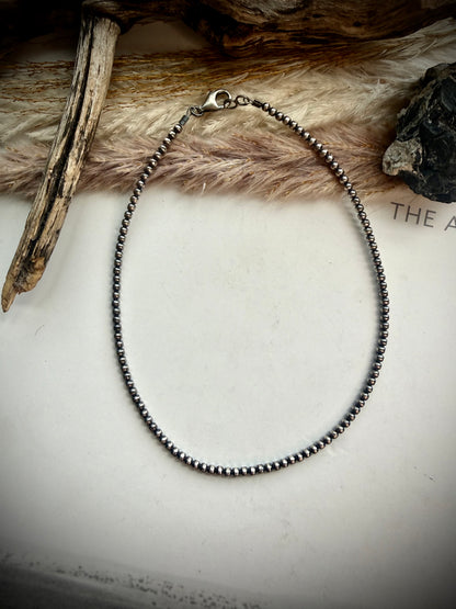 14" 3mm Sterling Pearl Necklace
