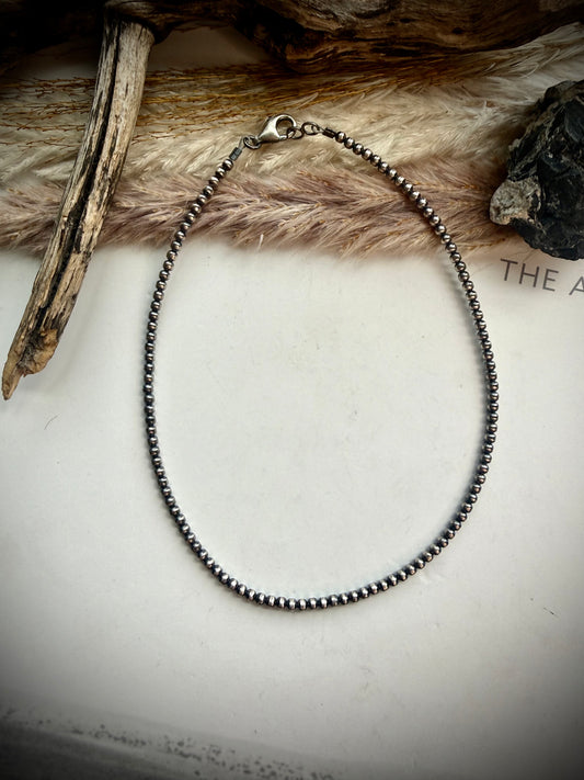 14" 3mm Sterling Pearl Necklace