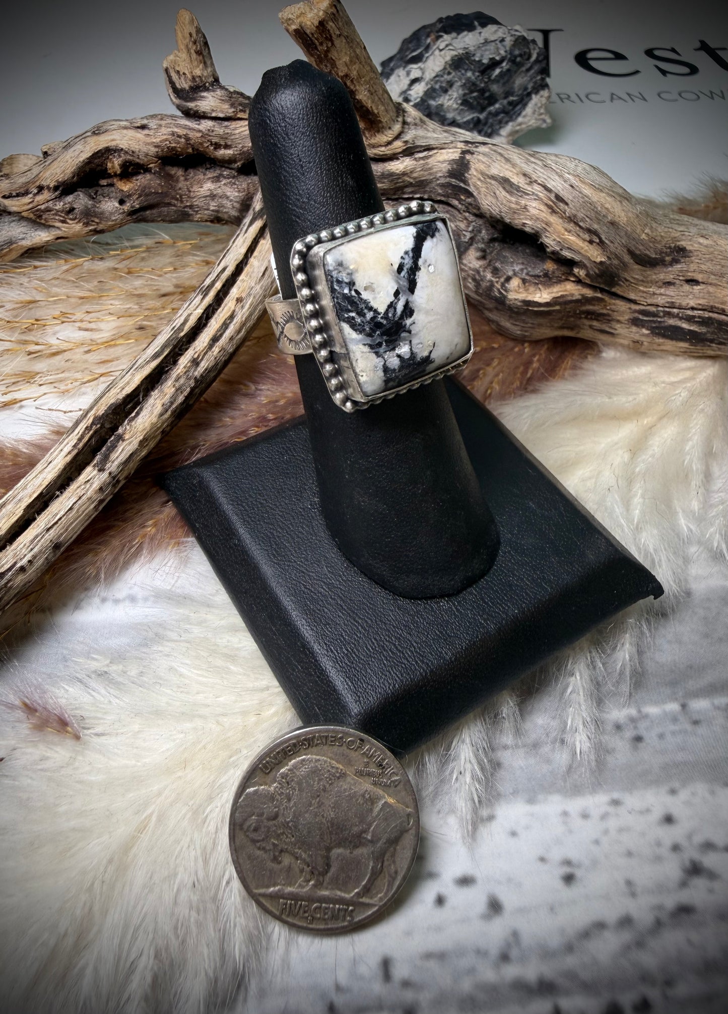 The Sol White Buffalo Ring