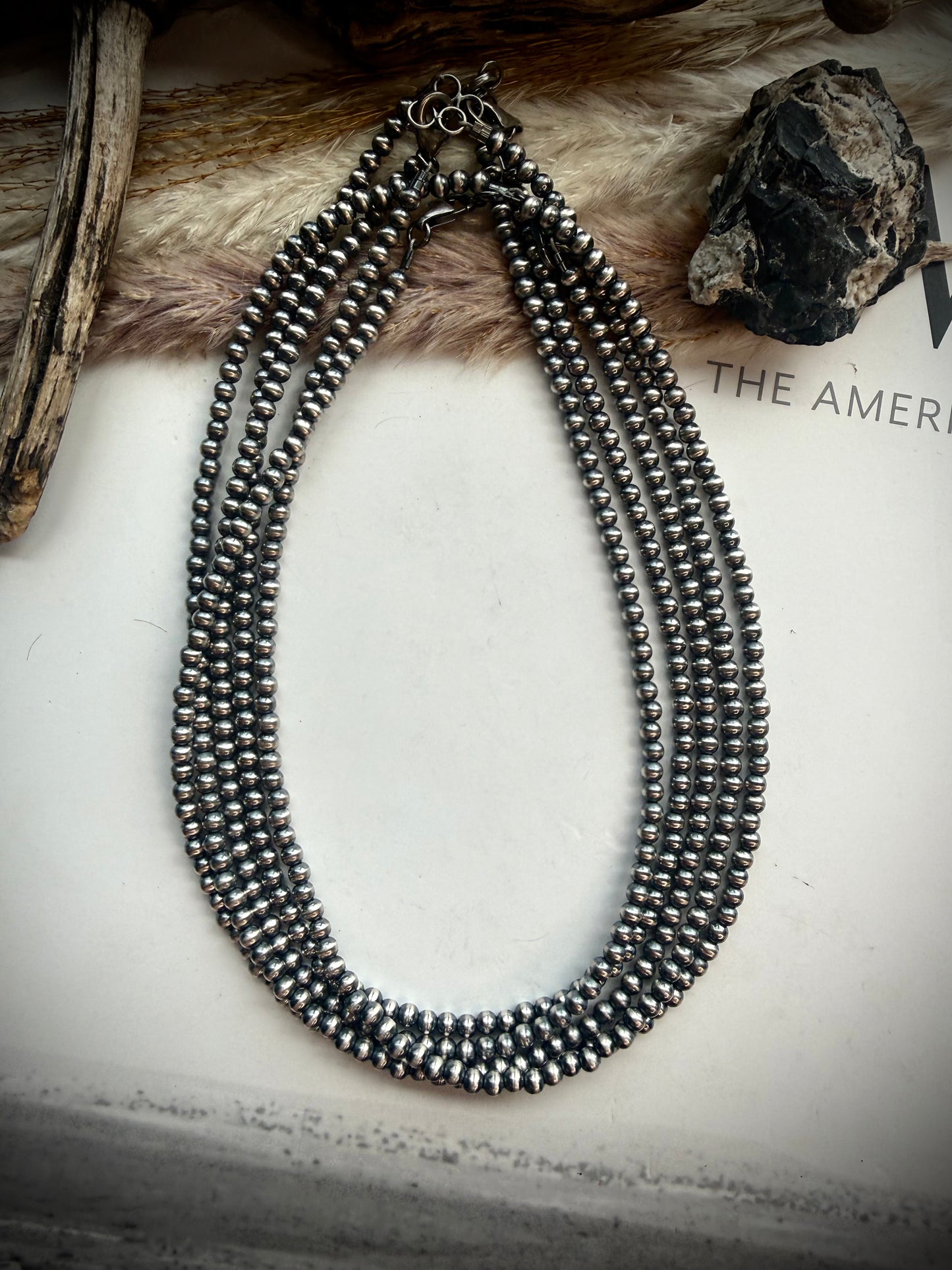 16" 4mm Sterling Silver Pearl Necklace