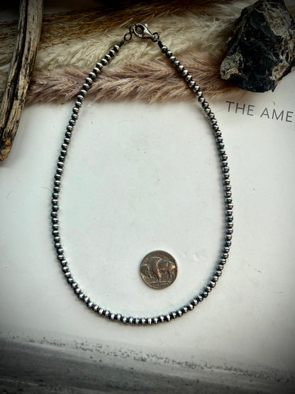 16" 4mm Sterling Silver Pearl Necklace
