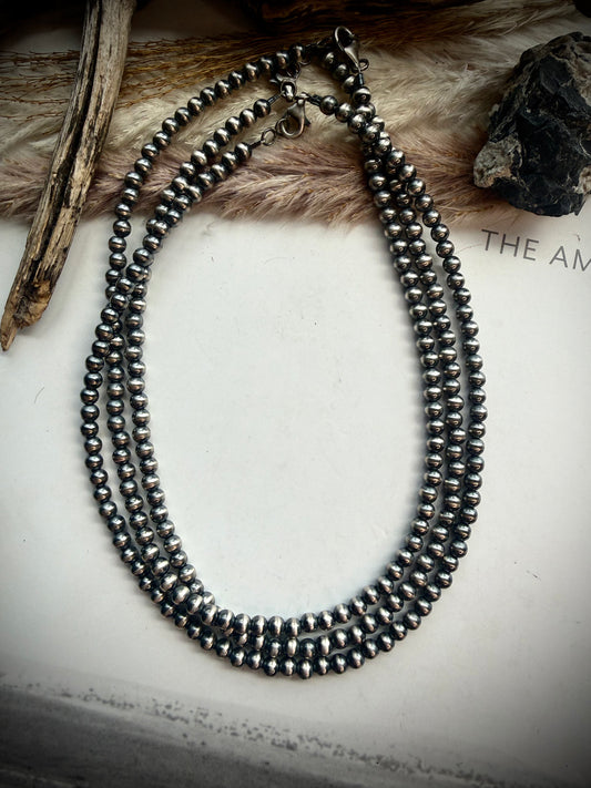 16" 5mm Sterling Silver Pearl Necklace
