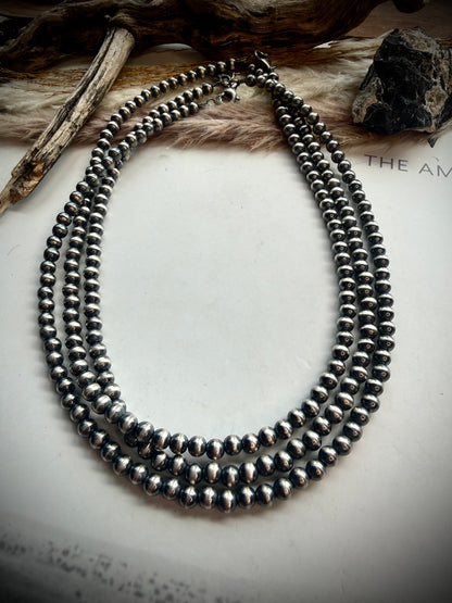 16" 5mm Sterling Silver Pearl Necklace