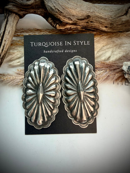 Rita Lee Silver Concho Earrings
