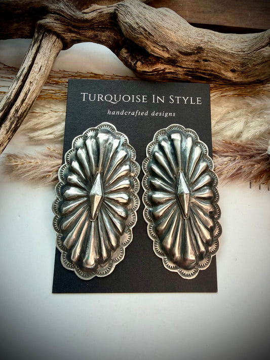 Rita Lee Silver Concho Earrings