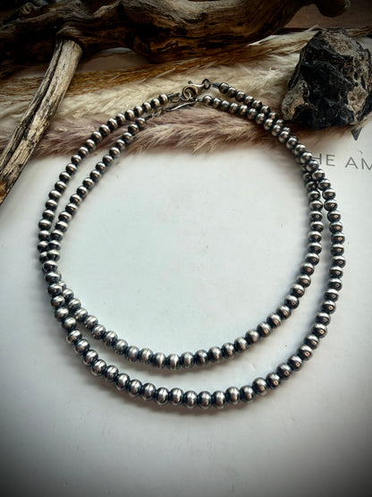 14" 5mm Sterling Silver Pearl Necklace