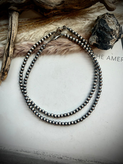 14" 5mm Sterling Silver Pearl Necklace