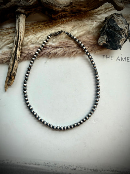 14" 5mm Sterling Silver Pearl Necklace