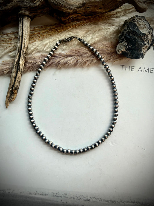 14" 5mm Sterling Silver Pearl Necklace