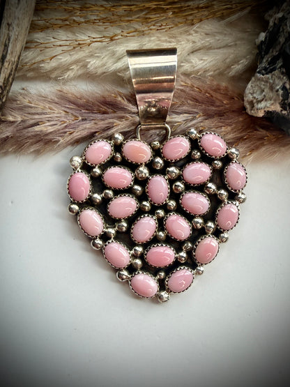 Pink Conch Heart Pendant