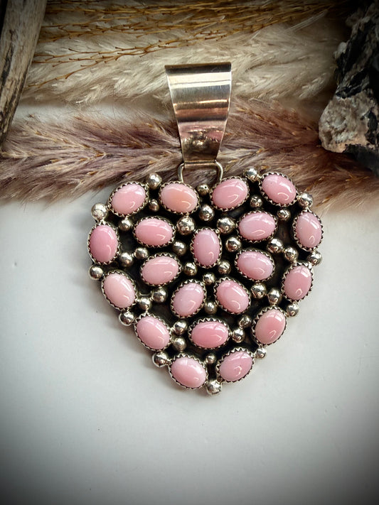 Pink Conch Heart Pendant