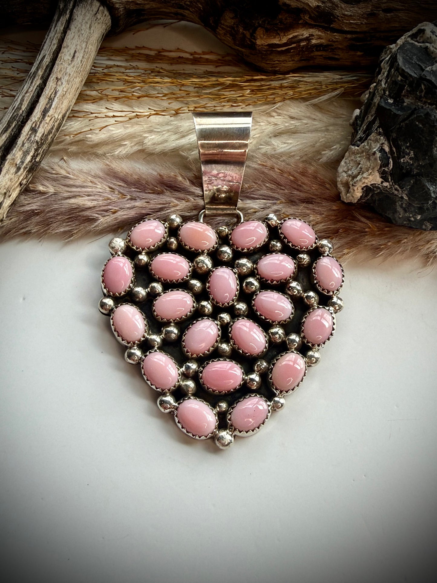 Pink Conch Heart Pendant