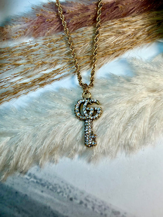 Repurposed Vintage GG Key Necklace