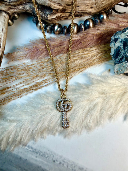 Repurposed Vintage GG Key Necklace
