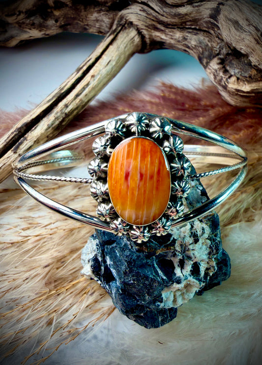 Gregg Yazzie Orange Spiny Cuff