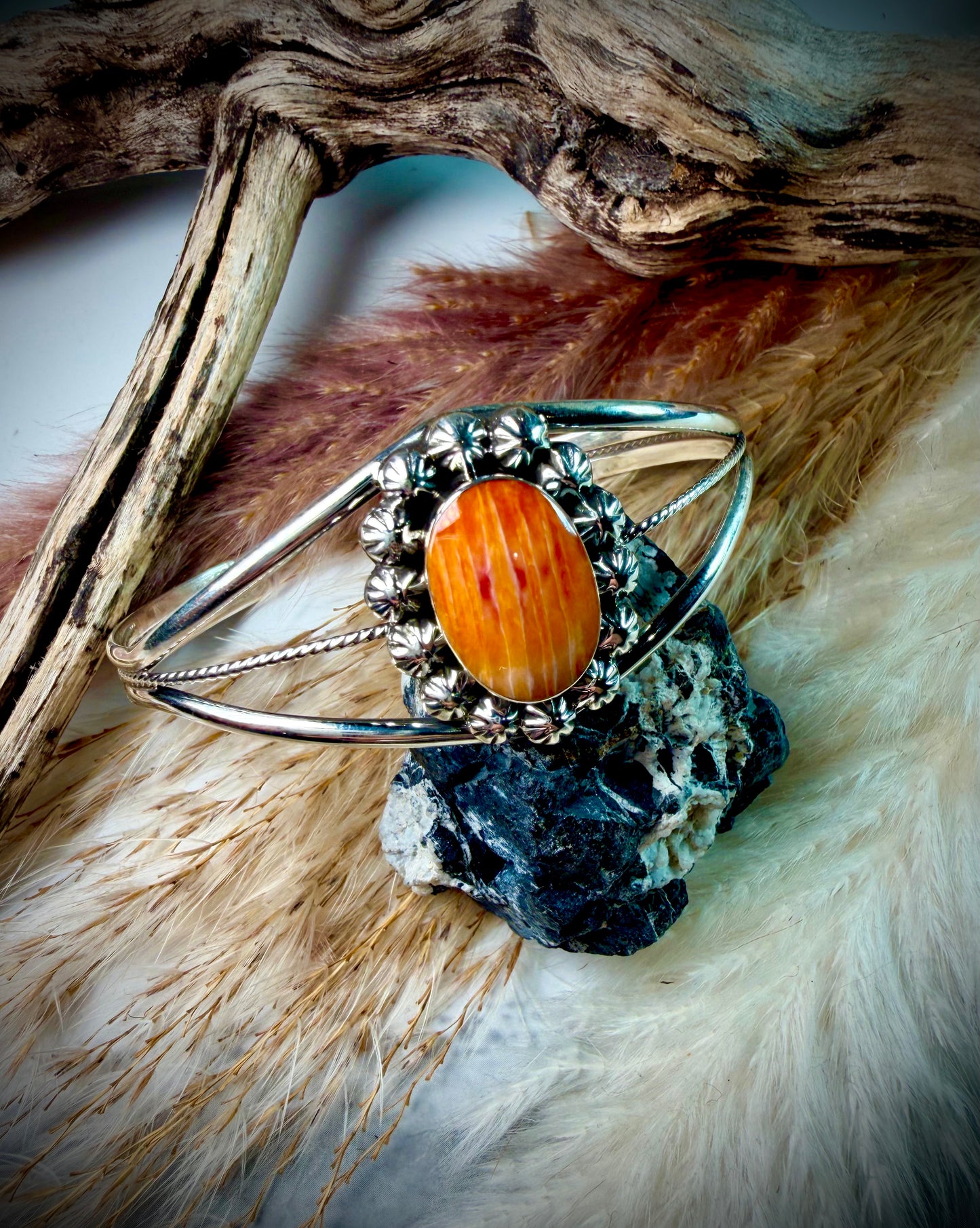 Gregg Yazzie Orange Spiny Cuff