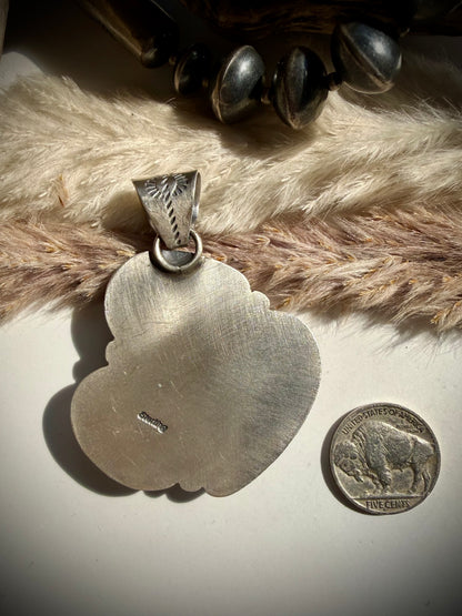 Pink Conch, Golden Hills & White Buffalo Pendant