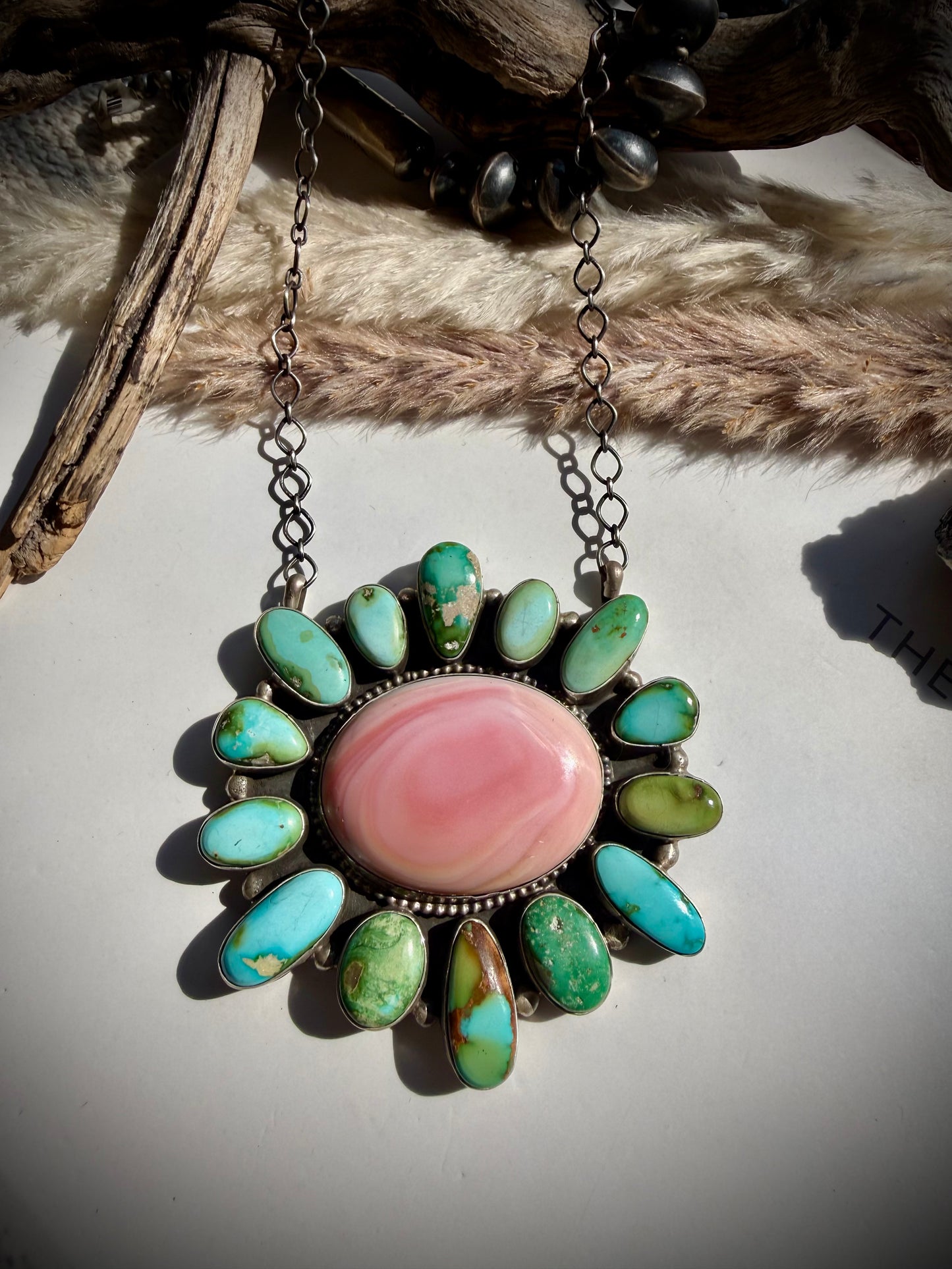 Pink Conch & Sonoran Cluster Necklace