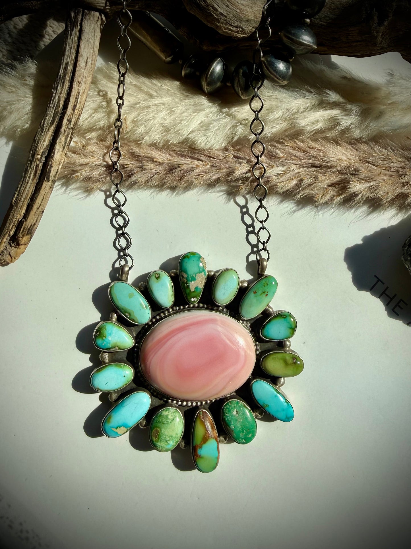 Pink Conch & Sonoran Cluster Necklace