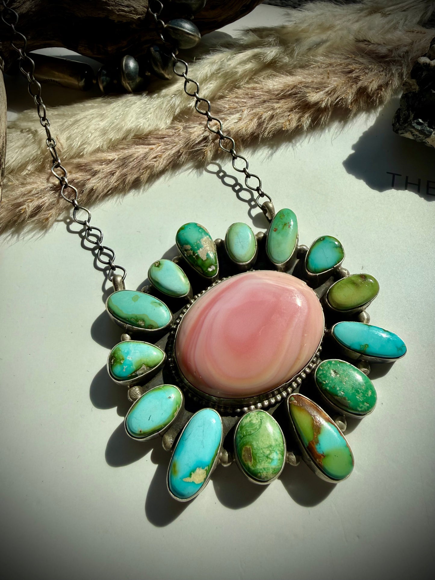 Pink Conch & Sonoran Cluster Necklace