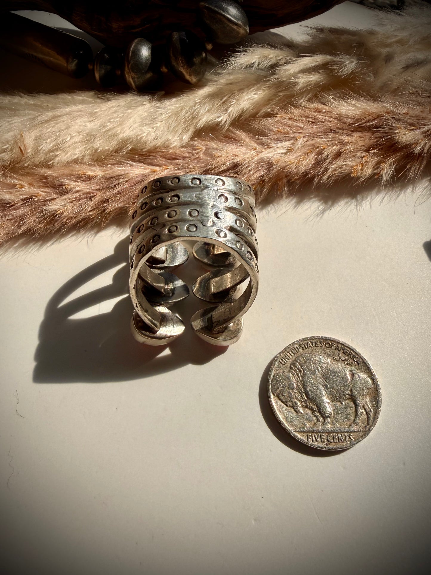 The Flip Side- Pink Conch & Turquoise Ring