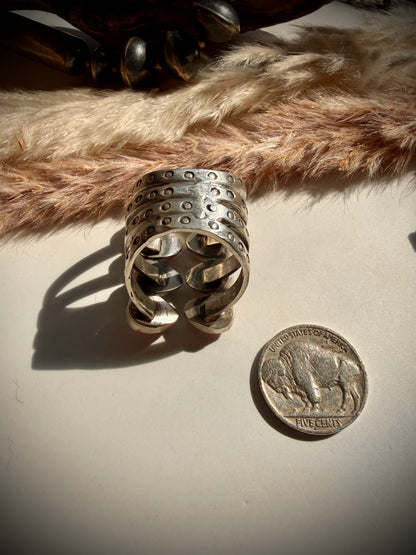 The Flip Side- Pink Conch & Turquoise Ring