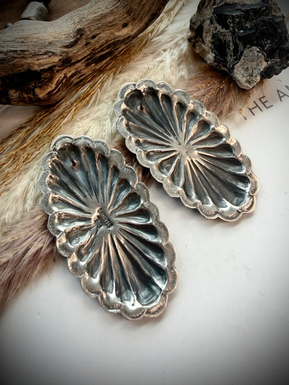 Rita Lee Silver Concho Earrings