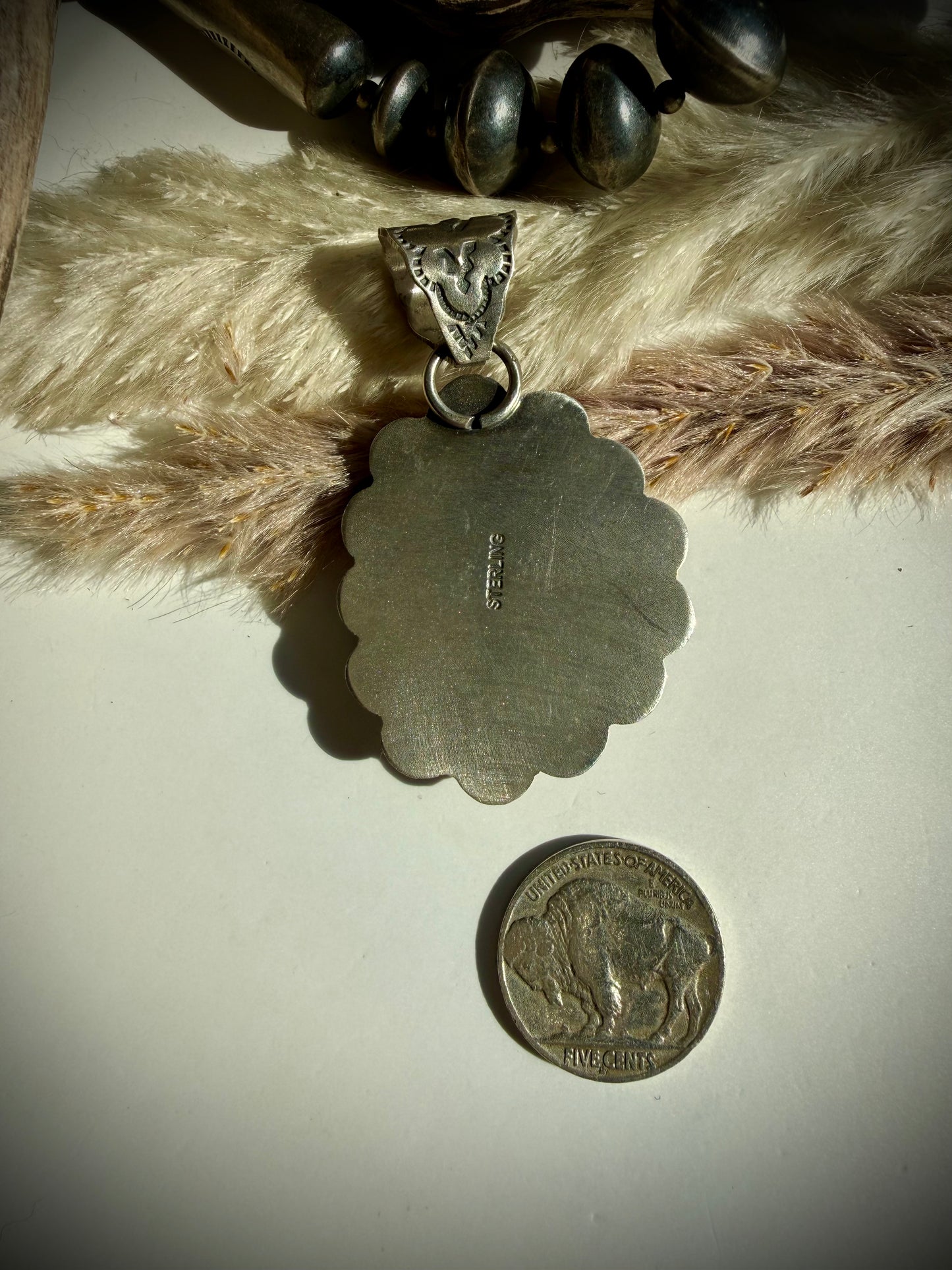 Golden Hills and Pink Conch Pendant