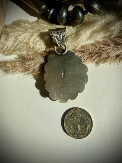 Golden Hills and Pink Conch Pendant