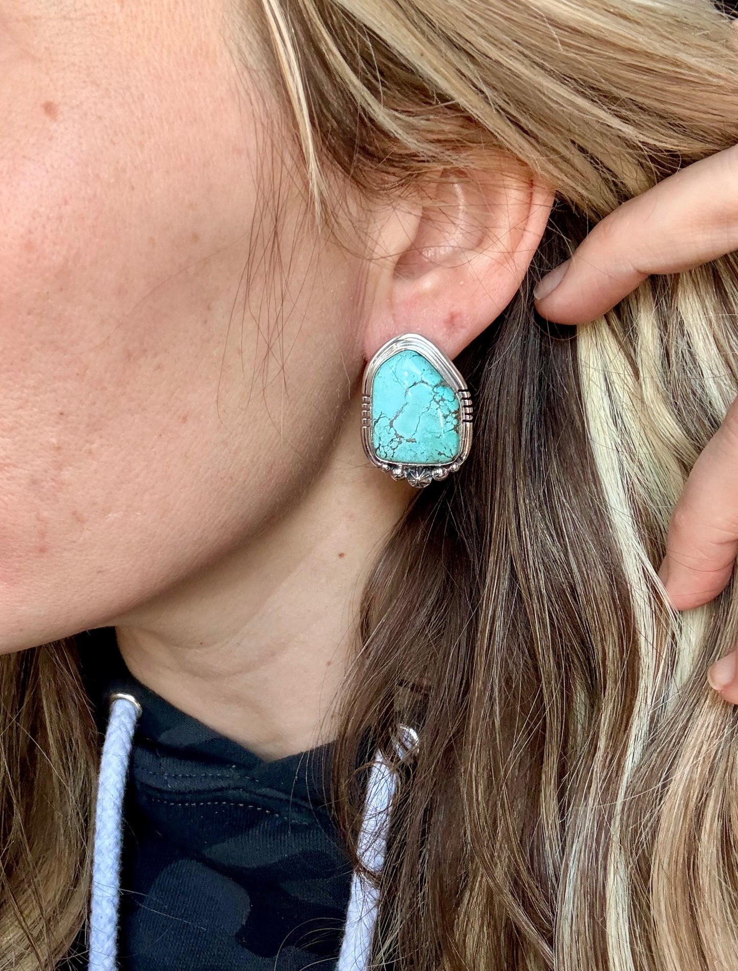 Bamboo Turquoise Studs