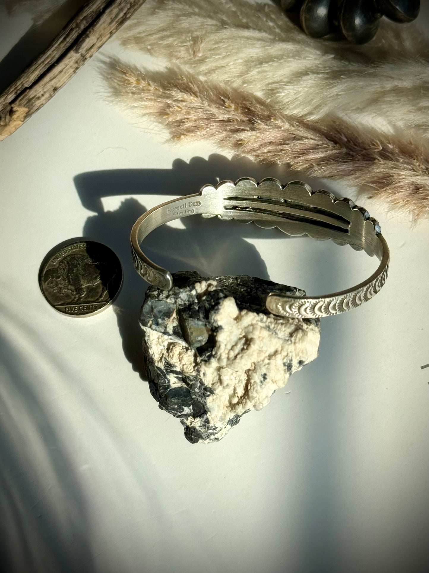 Pink Conch & Turquoise Bracelet by Russell Sam