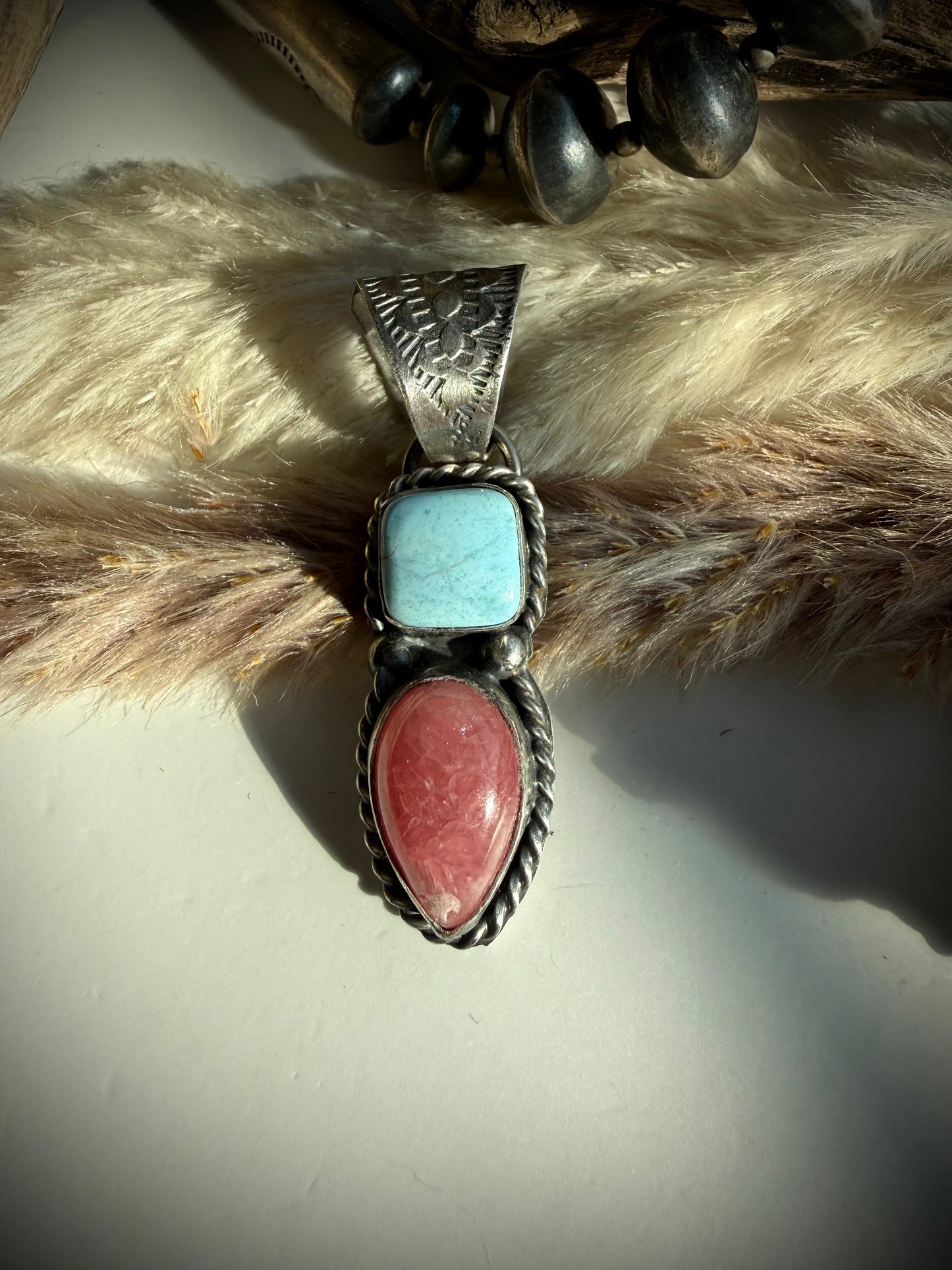 Rhodocrosite & Golden Hills Pendant by Boyd Ashley